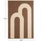 Brown Polyester Tan Ribbed Arches Abstract with Overlapping Home Wall Décor